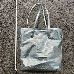 Hollister Metallic Silver Tote Bag, Bucket Bag, Shoulder Bag